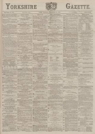 cover page of Yorkshire Gazette published on December 30, 1884