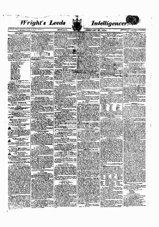 cover page of Leeds Intelligencer published on February 28, 1814