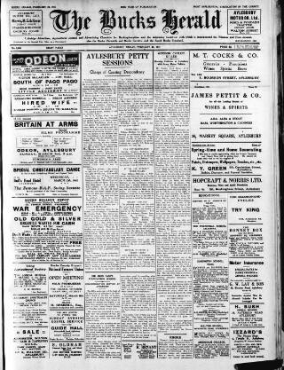 cover page of Bucks Herald published on February 28, 1941