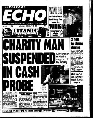 cover page of Liverpool Echo published on February 28, 1998