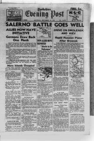 cover page of Yorkshire Evening Post published on September 18, 1943