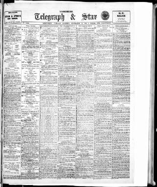 cover page of Sheffield Evening Telegraph published on November 15, 1910