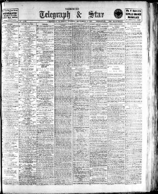 cover page of Sheffield Evening Telegraph published on September 18, 1913