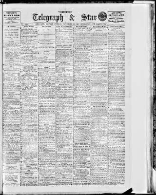 cover page of Sheffield Evening Telegraph published on November 30, 1914