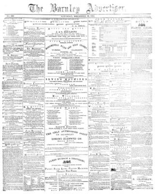 cover page of Burnley Advertiser published on December 30, 1865