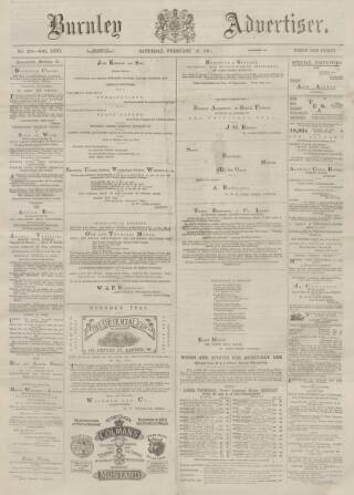 cover page of Burnley Advertiser published on February 28, 1880