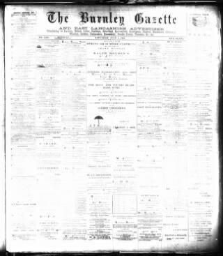cover page of Burnley Gazette published on July 6, 1889