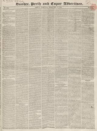 cover page of Dundee, Perth, and Cupar Advertiser published on February 28, 1845