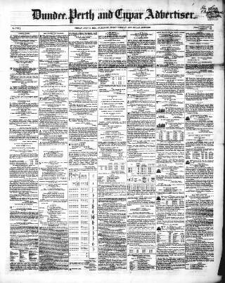 cover page of Dundee, Perth, and Cupar Advertiser published on July 6, 1855