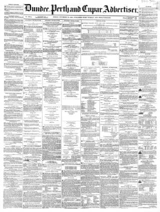 cover page of Dundee, Perth, and Cupar Advertiser published on November 30, 1860