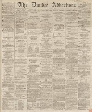 cover page of Dundee, Perth, and Cupar Advertiser published on December 30, 1862