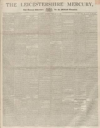 cover page of Leicestershire Mercury published on February 28, 1852