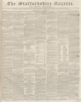 cover page of Staffordshire Gazette and County Standard published on November 30, 1839