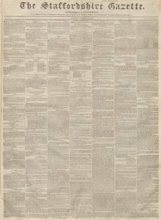 cover page of Staffordshire Gazette and County Standard published on November 28, 1840