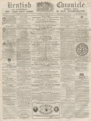 cover page of Kentish Chronicle published on December 30, 1865