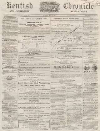 cover page of Kentish Chronicle published on May 18, 1867