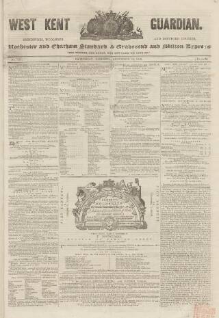 cover page of West Kent Guardian published on December 30, 1848