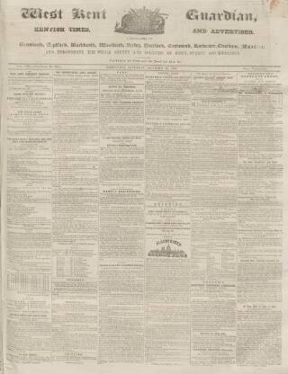 cover page of West Kent Guardian published on December 30, 1854
