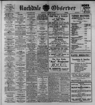 cover page of Rochdale Observer published on November 15, 1950