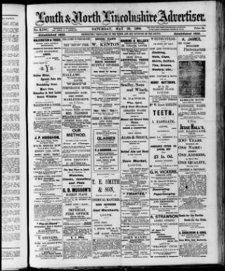 cover page of Louth and North Lincolnshire Advertiser published on May 29, 1909
