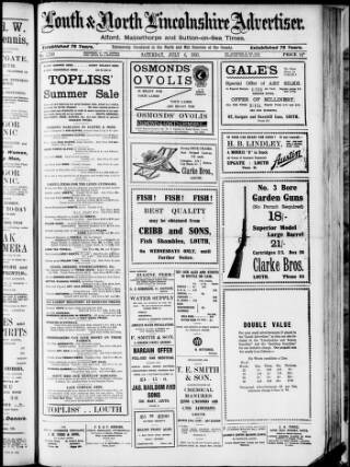 cover page of Louth and North Lincolnshire Advertiser published on July 6, 1935