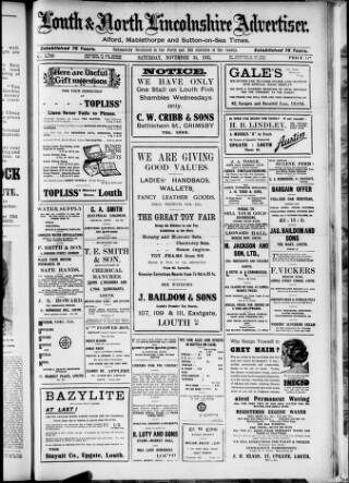 cover page of Louth and North Lincolnshire Advertiser published on November 30, 1935