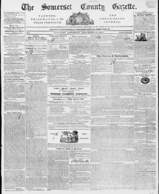cover page of Somerset County Gazette published on November 30, 1839