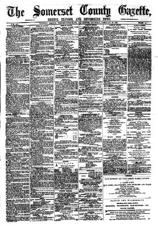 cover page of Somerset County Gazette published on February 23, 1889