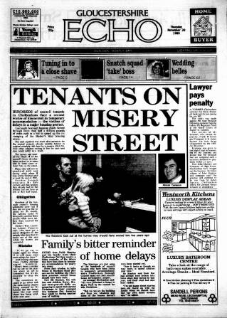 cover page of Gloucestershire Echo published on November 30, 1989