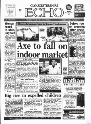 cover page of Gloucestershire Echo published on November 15, 1993