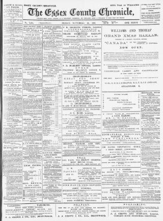 cover page of Chelmsford Chronicle published on November 30, 1900