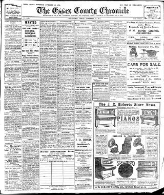 cover page of Chelmsford Chronicle published on November 15, 1912