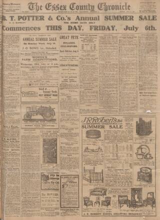 cover page of Chelmsford Chronicle published on July 6, 1917