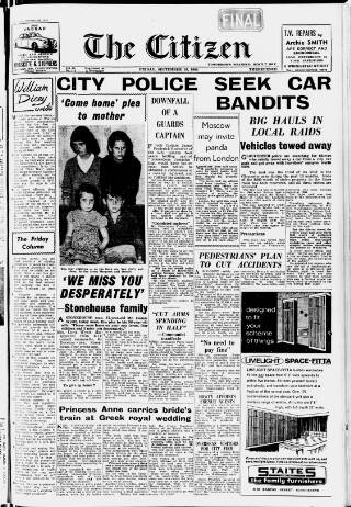 cover page of Gloucester Citizen published on September 18, 1964