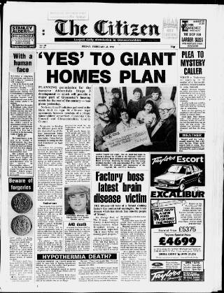 cover page of Gloucester Citizen published on February 28, 1986