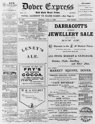 cover page of Dover Express published on July 6, 1900