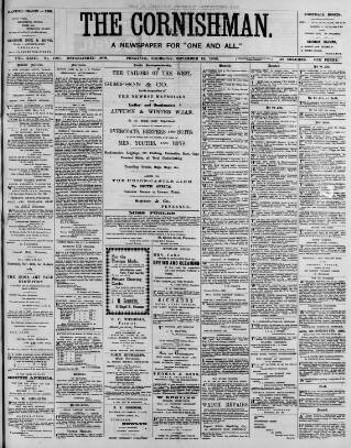 cover page of Cornishman published on November 15, 1900