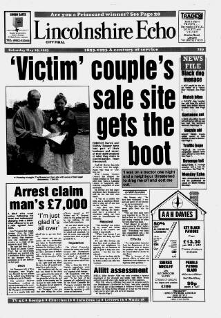 cover page of Lincolnshire Echo published on May 29, 1993