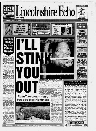 cover page of Lincolnshire Echo published on July 6, 1995