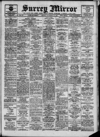 cover page of Surrey Mirror published on November 30, 1945