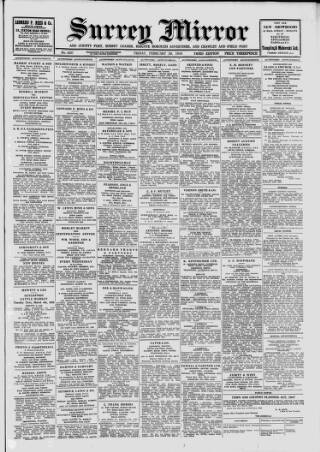 cover page of Surrey Mirror published on February 28, 1958