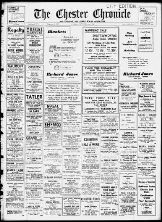cover page of Chester Chronicle published on September 18, 1954