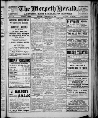 cover page of Morpeth Herald published on February 28, 1930