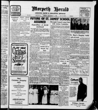 cover page of Morpeth Herald published on November 15, 1968