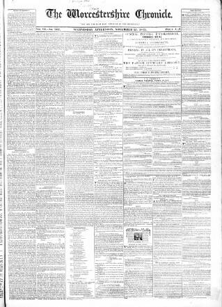 cover page of Worcestershire Chronicle published on November 15, 1843