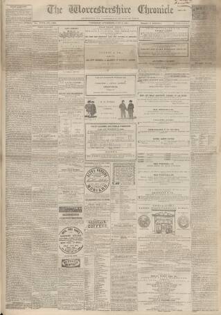 cover page of Worcestershire Chronicle published on July 6, 1864