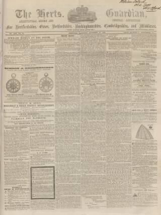 cover page of Herts Guardian published on November 15, 1862