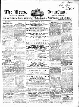 cover page of Herts Guardian published on May 29, 1866
