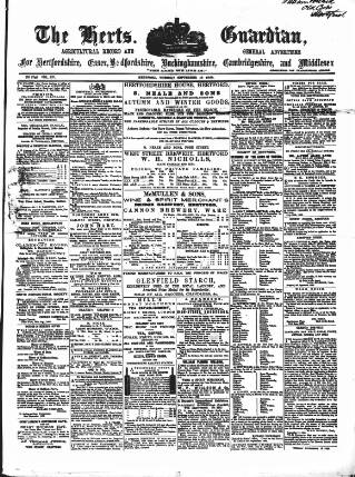 cover page of Herts Guardian published on September 18, 1866