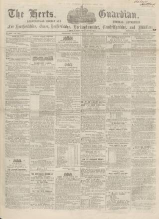 cover page of Herts Guardian published on July 6, 1867